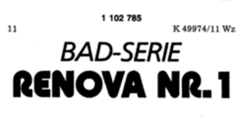 BAD-SERIE RENOVA NR. 1 Logo (DPMA, 28.06.1986)