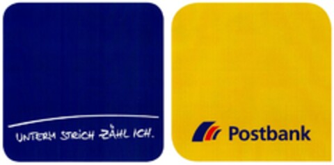 UNTERM STRICH ZÄHL ICH. Postbank Logo (DPMA, 08.07.2008)