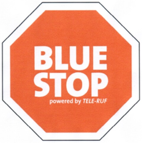 BLUE STOP powered by TELE-RUF Logo (DPMA, 03/26/2007)