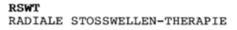 RSWT RADIALE STOSSWELLEN-THERAPIE Logo (DPMA, 05.05.1999)