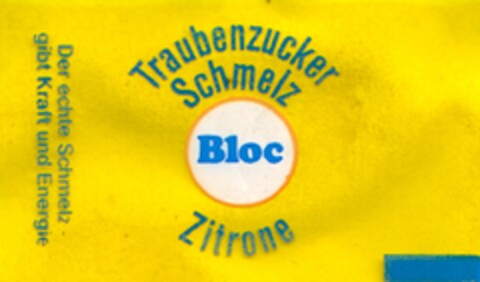 Bloc Traubenzucker Schmelz Zitrone Logo (DPMA, 16.12.1981)
