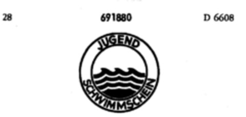 JUGEND SCHWIMMSCHEIN Logo (DPMA, 24.08.1955)