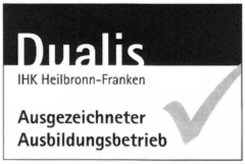 Dualis IHK Heilbronn-Franken Ausgezeichneter Ausbildungsbetrieb Logo (DPMA, 21.12.2013)