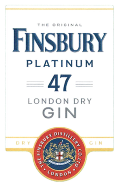 THE ORIGINAL FINSBURY PLATINUM 47 LONDON DRY GIN Logo (DPMA, 20.07.2021)