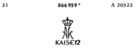 KAISER Logo (DPMA, 29.05.1969)