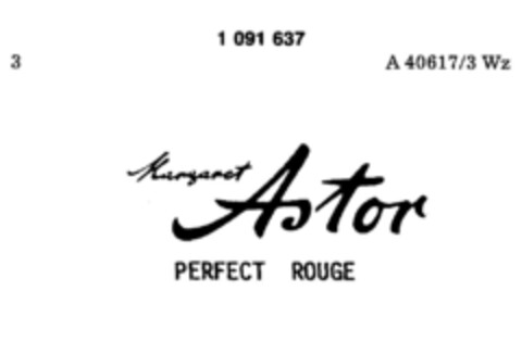 Margaret Astor PERFECT ROUGE Logo (DPMA, 09.11.1985)