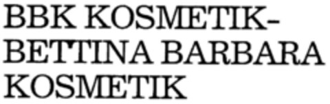 BBK KOSMETIK-BETTINA BARBARA KOSMETIK Logo (DPMA, 03/02/1994)