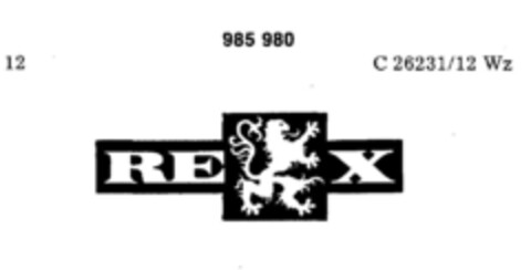 REX Logo (DPMA, 19.03.1977)