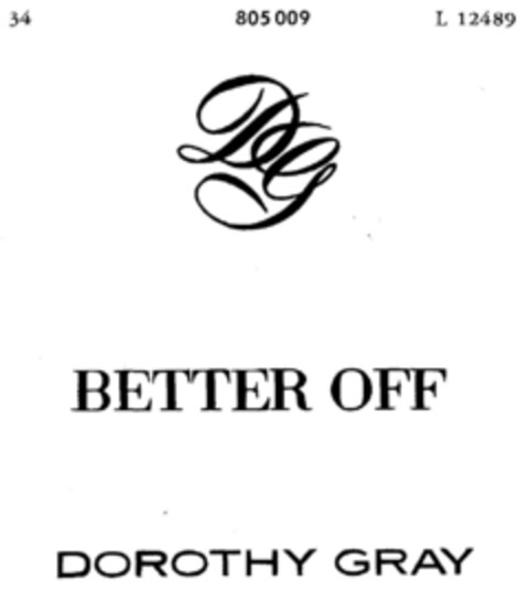 BETTER OFF DOROTHY GRAY Logo (DPMA, 25.08.1964)