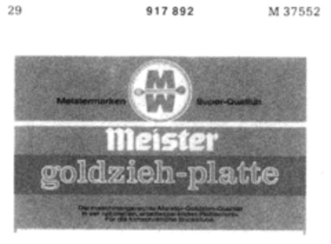 Meister goldzieh-platte Logo (DPMA, 04/10/1973)