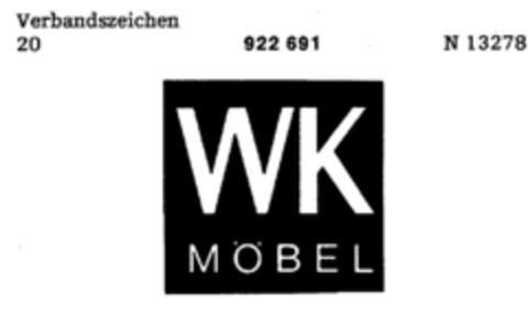 WK MÖBEL Logo (DPMA, 02.11.1972)