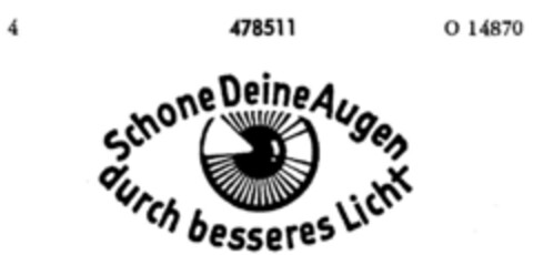 Schone Deine Augen durch besseres Licht Logo (DPMA, 05.04.1935)