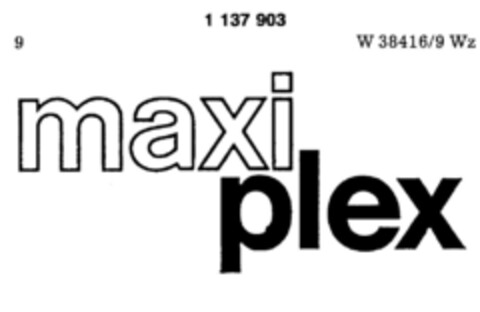 maxi plex Logo (DPMA, 20.08.1988)