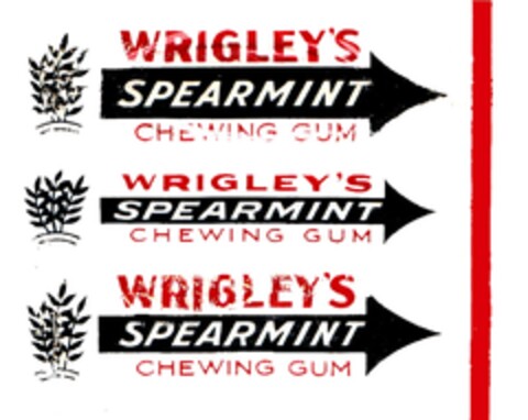 WRIGLEY'S SPEARMINT CHEWING GUM Logo (DPMA, 16.05.1956)