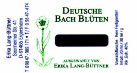 DEUTSCHE BACH BLÜTEN Logo (DPMA, 29.01.2000)