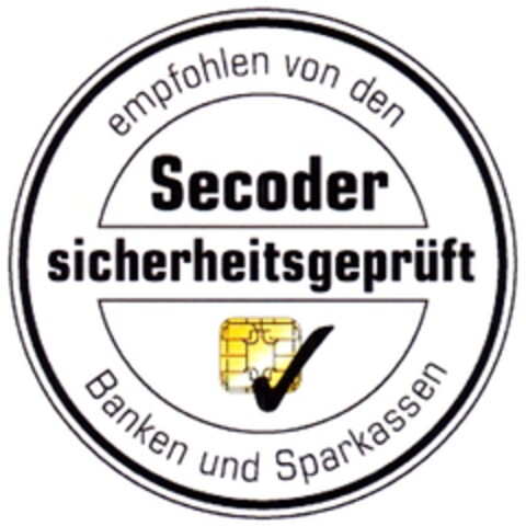 Secoder sicherheitsgeprüft empfohlen von den Banken und Sparkassen Logo (DPMA, 01.03.2008)