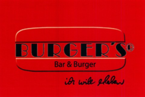 BURGER´S Bar & Burger ich will erleben Logo (DPMA, 31.10.2012)