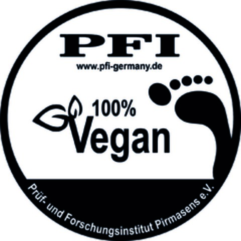 PFI Prüf- und Forschungsinstitut Pirmasens e.V. www.pfi-germany.de 100% Vegan Logo (DPMA, 12.10.2023)