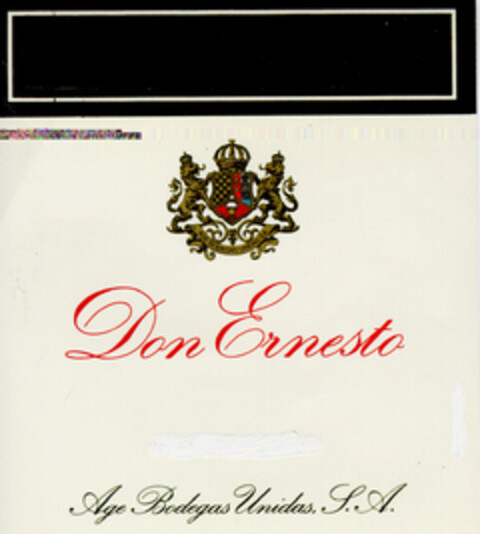 Don Ernesto Age Bodegas Unidas, S.A. Logo (DPMA, 07.02.1980)