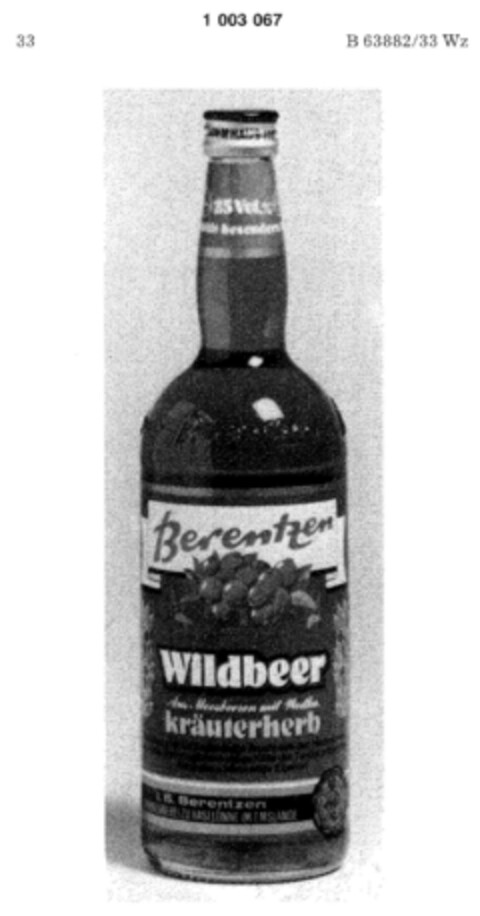 Berentzen Wildbeer Logo (DPMA, 08/22/1979)