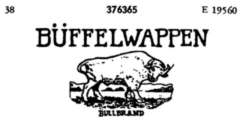 BÜFFELWAPPEN BULLBRAND Logo (DPMA, 07/22/1927)