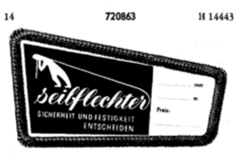 seilflechter SICHERHEIT UND FESTIGKEIT ENTSCHEIDEN Logo (DPMA, 03/07/1958)