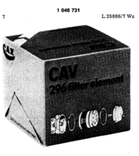 CAV 296 filter element Logo (DPMA, 21.07.1982)