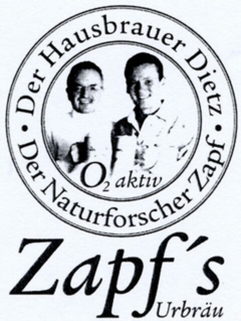 O2 aktiv Zapf's Urbräu Logo (DPMA, 25.03.2003)