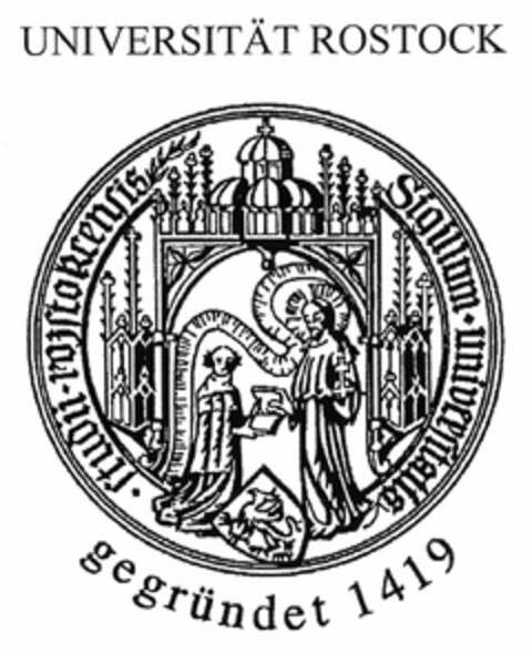 UNIVERSITÄT ROSTOCK gegründet 1419 Logo (DPMA, 17.09.2003)