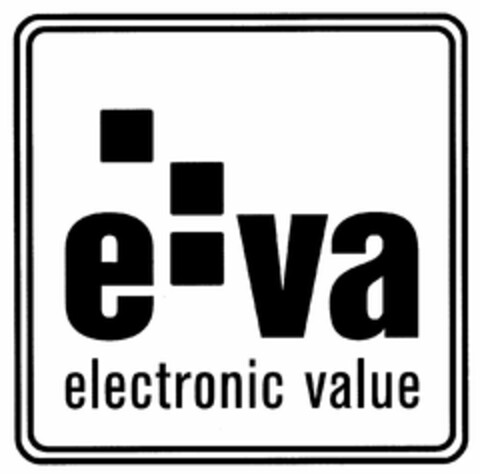 e:va electronic value Logo (DPMA, 13.09.2005)