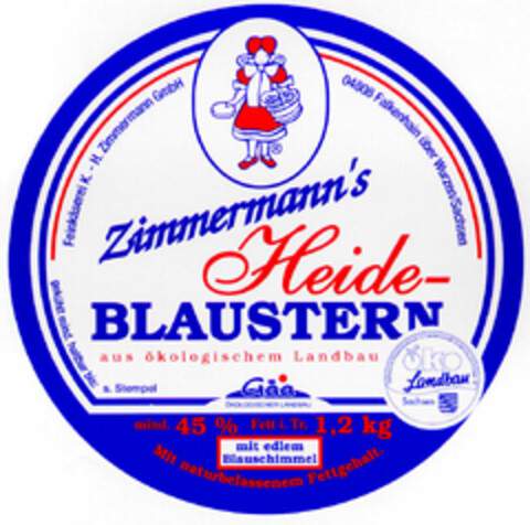 Zimmermann's Heide-BLAUSTERN aus ökologischem Landbau Logo (DPMA, 06/23/1997)