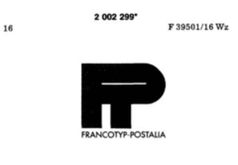 FP FRANCOTYP - POSTALIA Logo (DPMA, 01/29/1991)