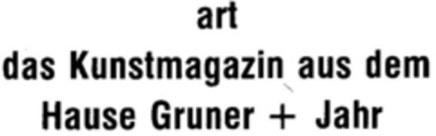 art das kunstmagazin aus dem Hause Gruner + Jahr Logo (DPMA, 22.02.1979)