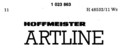 HOFFMEISTER ARTLINE Logo (DPMA, 07.03.1981)