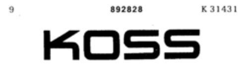 KOSS Logo (DPMA, 09/22/1970)