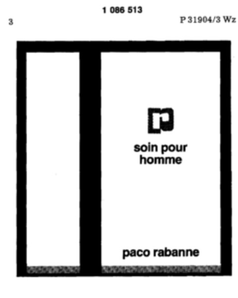 paco rabanne soin pour homme Logo (DPMA, 09/25/1984)