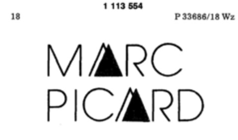 MARC PICARD Logo (DPMA, 19.03.1986)