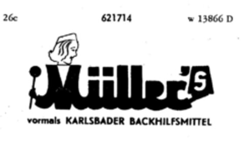 Müller's vormals KARLSBADER BACKHILFSMITTEL Logo (DPMA, 08.02.1949)