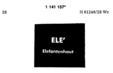 ELE` Elefantenhaut Logo (DPMA, 18.03.1989)