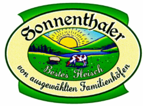 Sonnenthaler Bestes Fleisch von ausgewählten Familienhöfen Logo (DPMA, 20.01.2001)