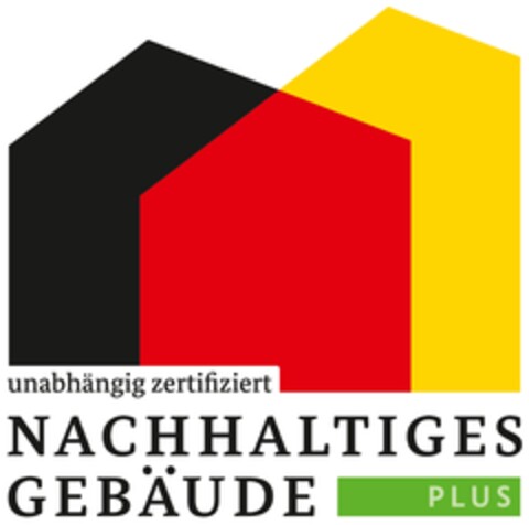 NACHHALTIGES GEBÄUDE PLUS unabhängig zertifiziert Logo (DPMA, 09/29/2023)