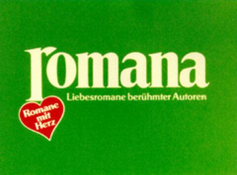 romana Liebesromane berühmter Autoren Logo (DPMA, 13.07.1982)