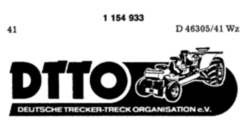 DTTO DEUTSCHE TRECKER-TRECK ORGANISATION e.V. Logo (DPMA, 03/29/1989)