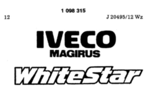 IVECO MAGIRUS WhiteStar Logo (DPMA, 07.11.1985)