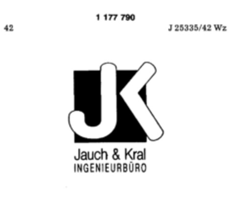 JK Jauch & Kral INGENIEURBÜRO Logo (DPMA, 22.06.1990)
