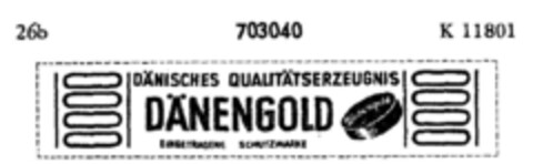 DÄNISCHES QUALITÄTSERZEUGNIS DÄNENGOLD Logo (DPMA, 23.04.1956)