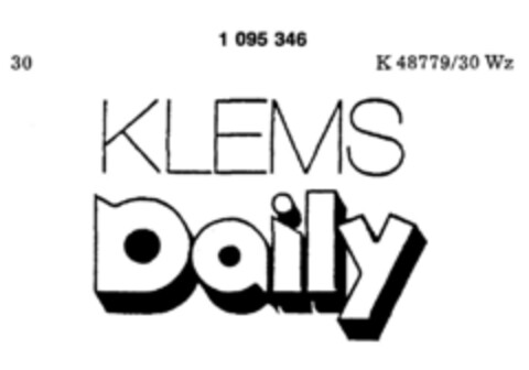 KLEMS Daily Logo (DPMA, 14.08.1985)