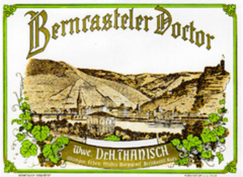 Berncasteler Doctor Wwe. Dr.H.Thanisch Weingut Erben Muller Burggraef Bernkastel-Kues Logo (DPMA, 12/11/1986)