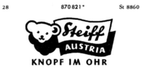 Steiff AUSTRIA KNOPF IM OHR Logo (DPMA, 01/23/1970)