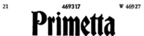 Primetta Logo (DPMA, 06/16/1934)